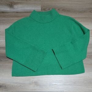 J.Crew Emerald Green Soft Cozy Wide-Sleeve Boho Pull Over Sweater Size L